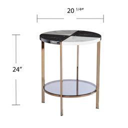 Southern Enterprises Cortinada Round Faux Marble End Table