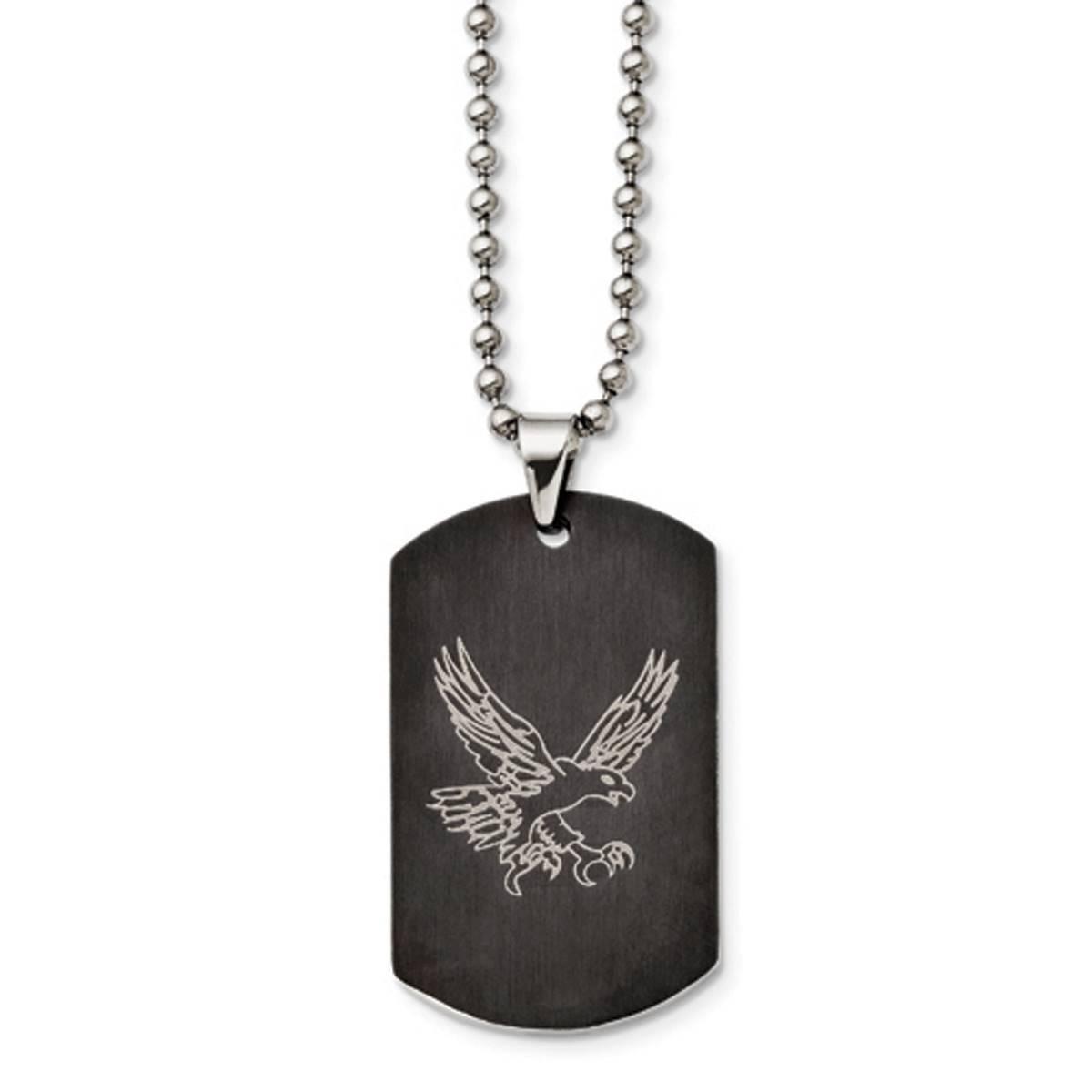 Mens Gentlemen’s Classics™ Black IP-Plated Eagle Dog...