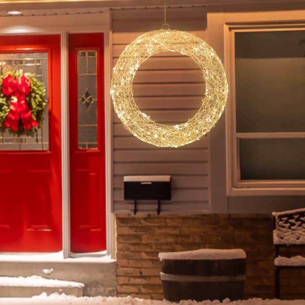 Northlight Seasonal 18in. LED Gold Wire Wreath