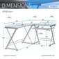 Techni Mobili 62in L-Shaped Glass Computer Desk w/ Keyboard Panel - image 7