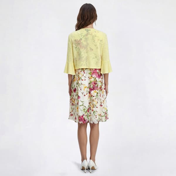 Womens Perceptions Ruffle Sleeve Jacket Fit & Flare Dress
