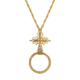 Symbols of Faith Cross Magnifying Glass Necklace