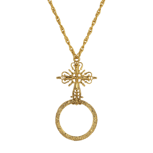 Symbols of Faith Cross Magnifying Glass Necklace - image 