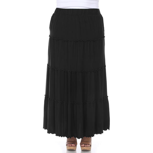 Plus Size White Mark Tiered Maxi Skirt - image 