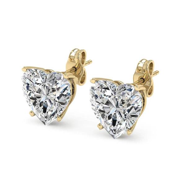 Moluxi&#40;tm&#41; 14kt. Gold 5ctw. Moissanite Heart Stud Earrings - image 