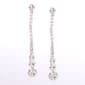 Rosa Rhinestones Silver Plated Skinny Drop Crystal Earrings - image 1