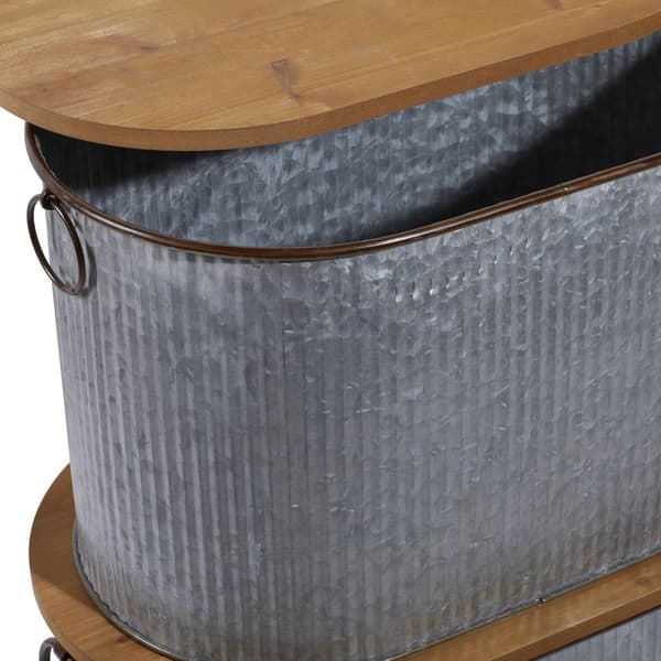 9th & Pike® Farmhouse Silver Entryway Storage Bench Set of 3