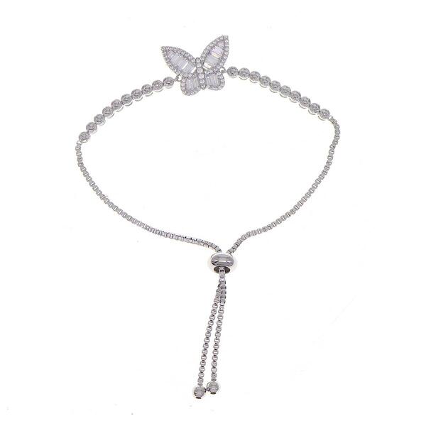 Accents by Gianni Argento Diamond Butterfly Adjustable Bracelet - image 