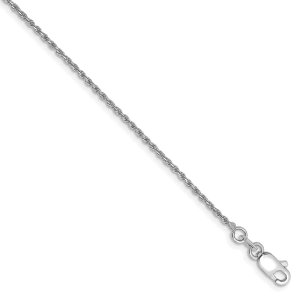 Gold Classics&#40;tm&#41; 1.15mm. 14k White Diamond Cut Rope Anklet - image 