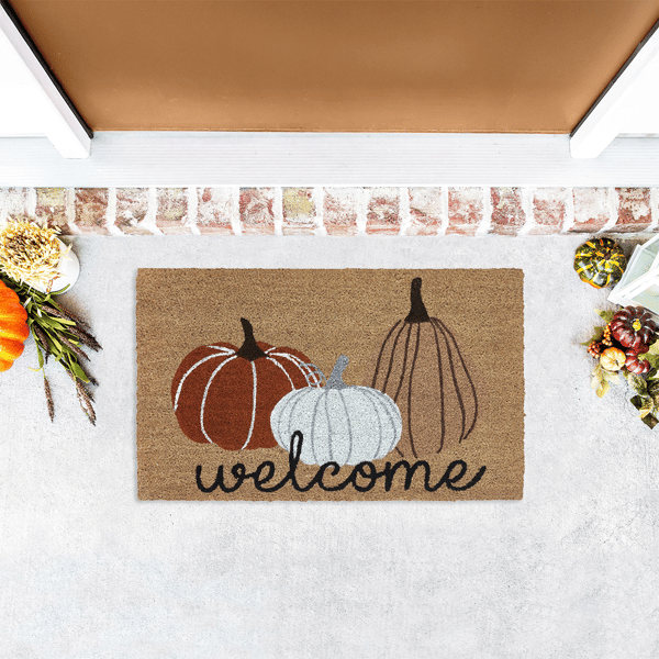 VCNY Home Harvest Pumpkins Outdoor Coir Doormat