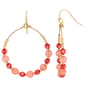 Ashley Cooper(tm) Coral Multi Beaded Gypsy Hoop Earrings - image 1