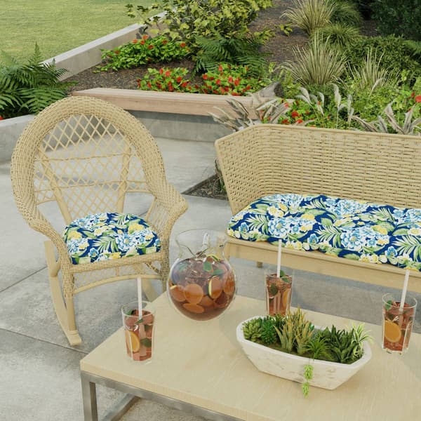 Jordan Manufacturing 2pk. Binessa Floral Wicker Seat Cushion Set