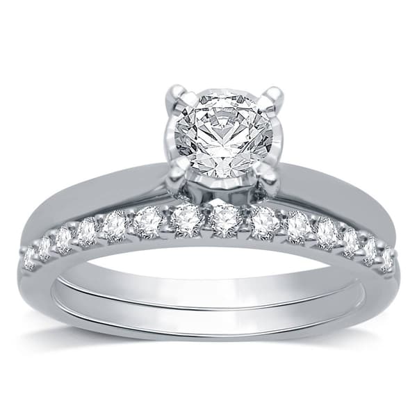 Nova Star(R) Sterling Silver 1ctw. Lab Grown Diamond Bridal Set - image 