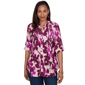Petite Ruby Rd. Must Haves Shadow Floral Print Silky Gauze Blous - image 1