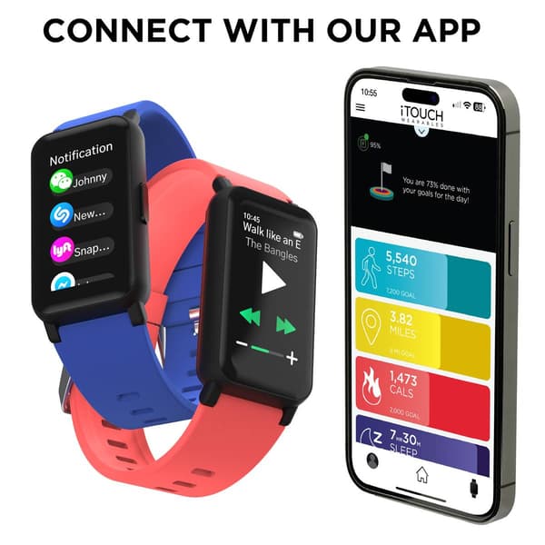 Womens iTouch Active 4 Black Strap Fitness Tracker TC4S01-G02