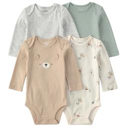 Baby Unisex (NB-24M) Carter''s(R) 4pk. Bear Long Sleeve Bodysuits