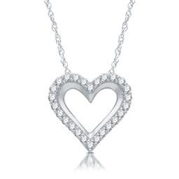 Nova Star(R) Sterling 1/4ctw. Lab Diamond Heart Pendant