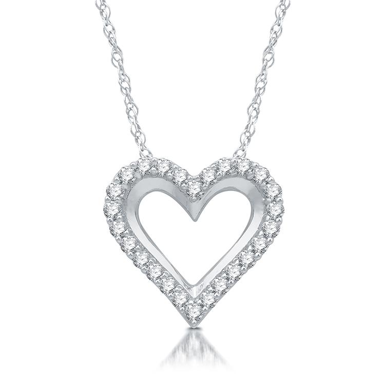 Nova Star(R) Sterling 1/4ctw. Lab Diamond Heart Pendant