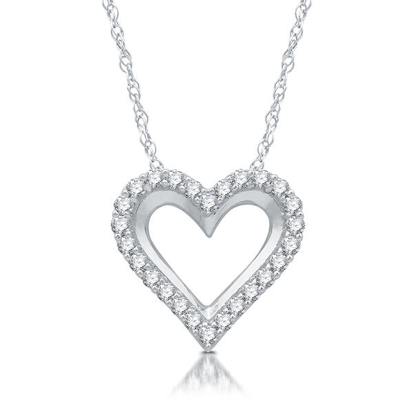Nova Star&#40;R&#41; Sterling 1/4ctw. Lab Diamond Heart Pendant - image 