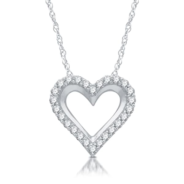 Nova Star(R) Sterling 1/4ctw. Lab Diamond Heart Pendant
