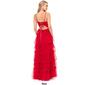 Juniors Blondie Nites Tiered Mesh Key Hole A-Line Dress - image 2
