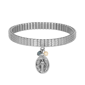 Symbols of Faith Silver Tone Oval Miraculous Medal Charm Bracelet - image 1