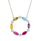 Splendere Sterling Silver Rainbow CZ/Created Opal Necklace - image 1