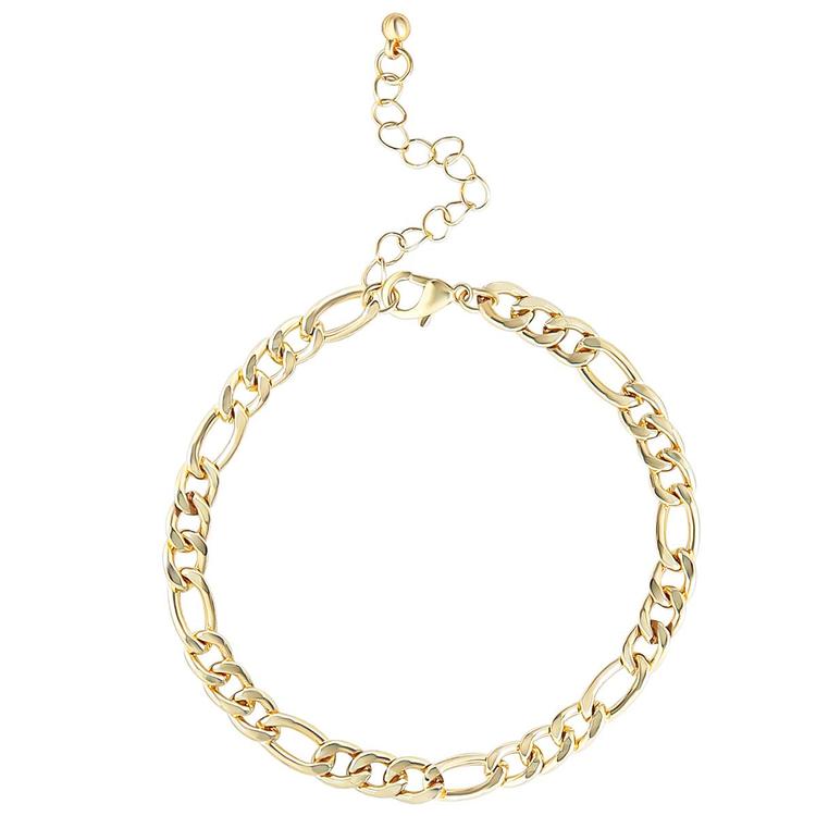 Jessica Simpson Figaro Chain Cowrie & Green Beaded Anklet Set