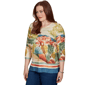 Petite Alfred Dunner Tuscany Tuscan Landscape Scenic Blouse - image 3
