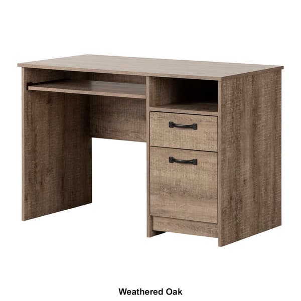 South Shore Tassio Gray Oak 2-Drawer Desk