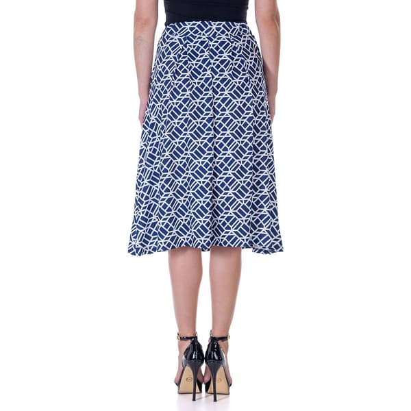 Womens 24/7 Comfort Apparel Geometric A-Line Midi Skirt