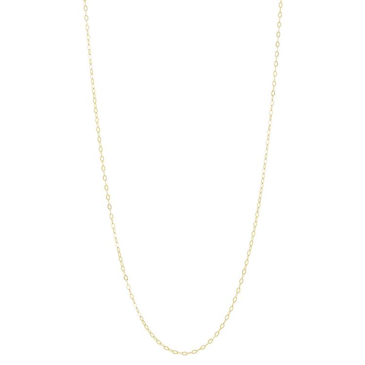 Gold Classics(tm) Yellow Gold Hammered 14in. Cable Chain Necklace