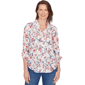 Petite Alfred Dunner Austin Etched Floral Butterfly Blouse - image 1