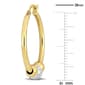 Sophia B 1/8ctw. Diamond 14kt. Gold 3 Bead Hoop Earrings - image 2