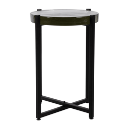 Sagebrook Home Modern Black Round Glass Accent Table