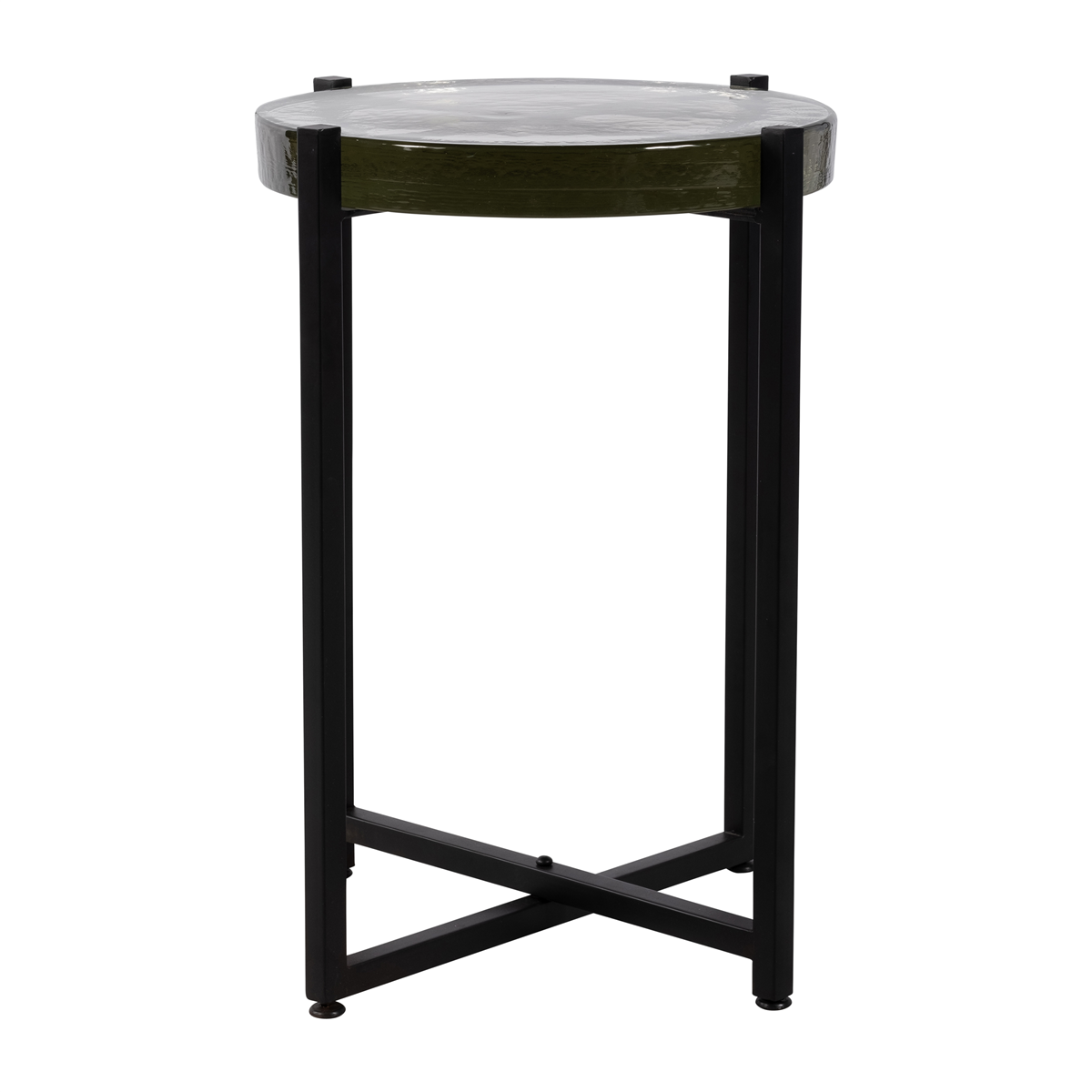 Sagebrook Home Modern Black Round Glass Accent Table