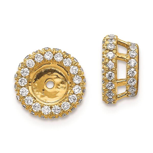 Pure Fire 14kt. Yellow Gold Lab Grown Diamond 5mm Earring Jackets - image 