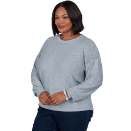 Plus Size Emaline Lavender Revelry Long Sleeve Sequin Sweater