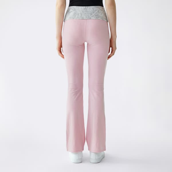 Juniors No Comment Yum Jersey Reverse Foldover Flare Legging