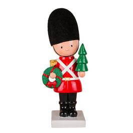National Tree Christmas Soldier Holding Tree & Wreath Figurine
