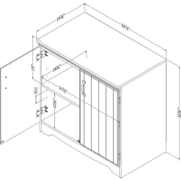 South Shore Farnel Pure White 2-Door Storage Cabinet