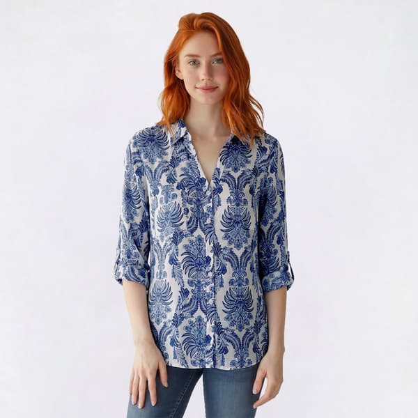 Juniors A. Byer Tropical Floral Blouse