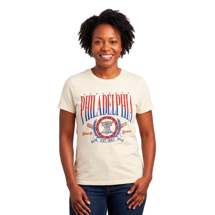 Womens Tailgate Philly Baseball Liberty Bell Bombers Tee