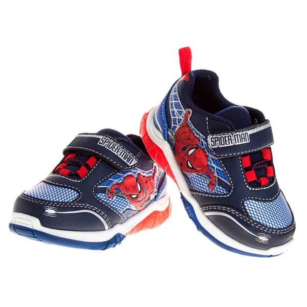 Little Boys Marvel Spider-Man Light Up Blue Athletic Sneakers