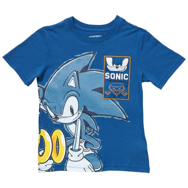 Boys &#40;8-20&#41; Freeze Sonic The Hedgehog Patch Short Sleeve Tee - image 