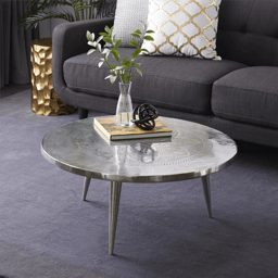 9th & Pike® Traditional Silver Aluminum Metal Coffee Table