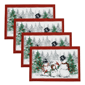 Threadmade Snowman Winterland Holiday Placemat - Set of 4 - image 1