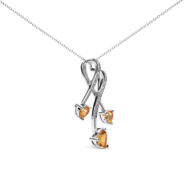 Haus of Brilliance Sterling Silver Yellow Citrine Pendant