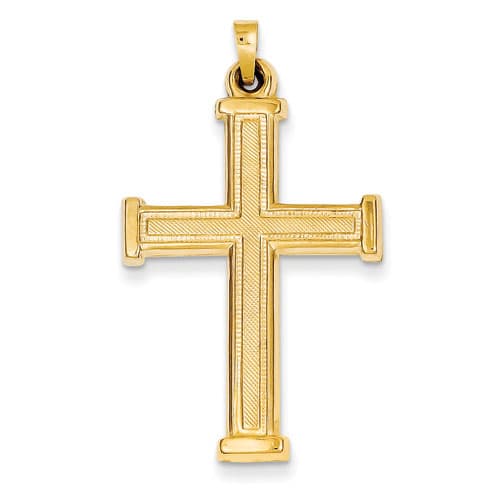 Unisex Gold Classics&#40;tm&#41; 14kt. Gold Hollow Latin Cross Pendant - image 