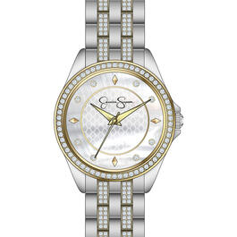 Womens Jessica Simpson Two-Tone Mother of Pearl Watch - JS0072TTG